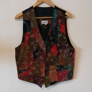 Vintage Leather Patchwork Western Vest J.M.T.